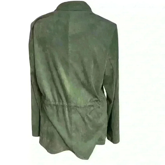 Blank NYC Olive Green Domino Faux
Suede Drape Front Tie Waist Jacket Size XS - Picture 4 of 10